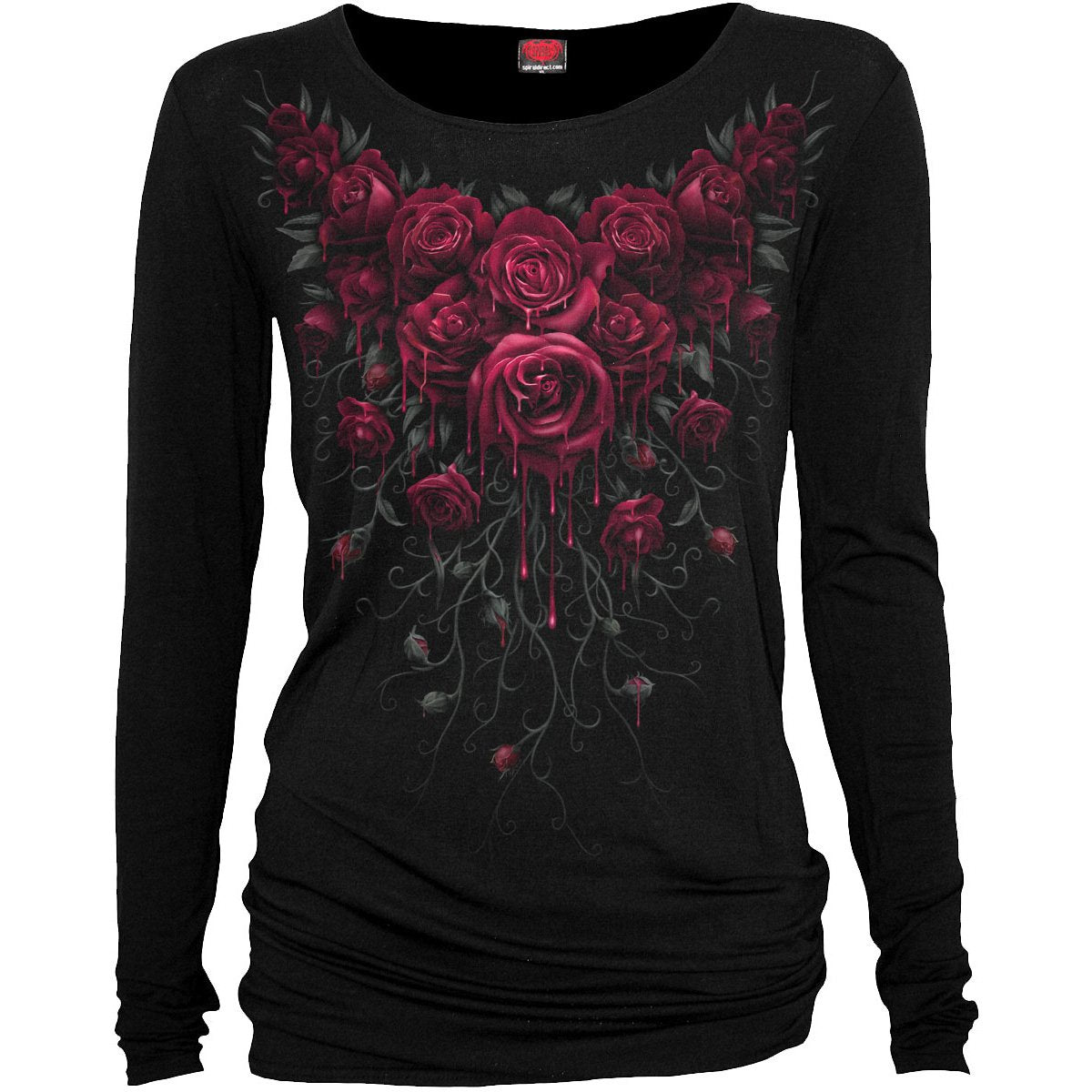 BLOOD ROSE - Baggy Top Black Angelwarriorfitness.com