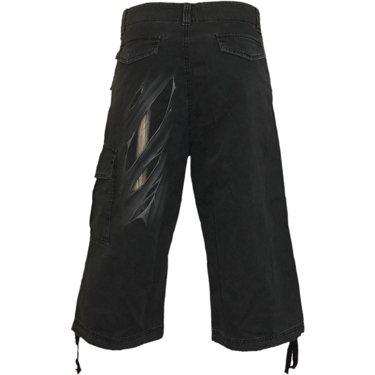 BONE RIPS - Vintage Cargo Shorts 3/4 Long Black Angelwarriorfitness.com