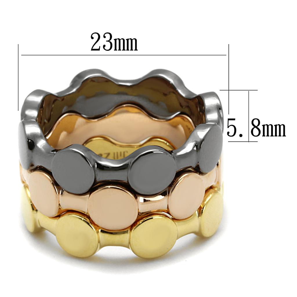 LO3926 - Tricolor Brass Ring with No Stone Angelwarriorfitness.com