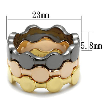 LO3926 - Tricolor Brass Ring with No Stone Angelwarriorfitness.com