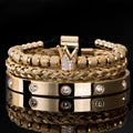 Luxury Micro Pave Cz Crown Roman Royal Charm Men Bracelets Stainless Angelwarriorfitness.com