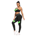 splicing contrast color sports Yoga Pants slim fit breathable Yoga Pants Set Angelwarriorfitness.com
