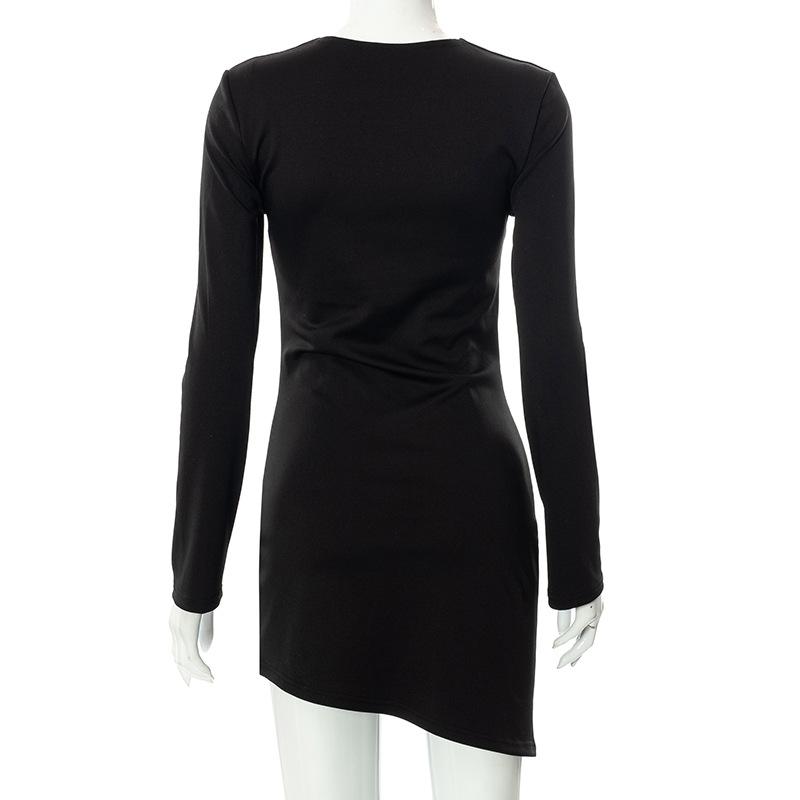 Women's Sexy Long Sleeve Cut Out Bodycon  Party Club Mini Dress Angelwarriorfitness.com