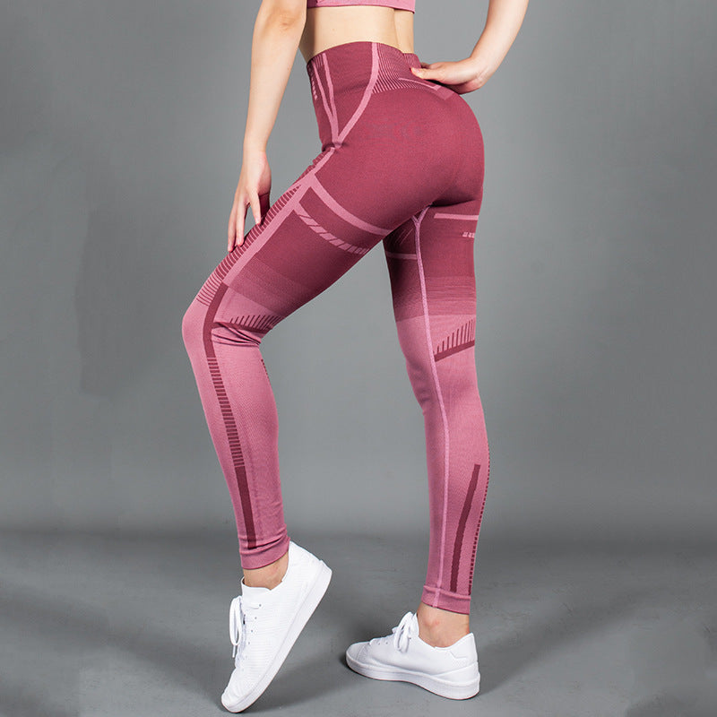 Spot  seamless knitted high elastic high waist hip lifting leisure fast drying tights fitness sports Yoga Pants Angelwarriorfitness.com