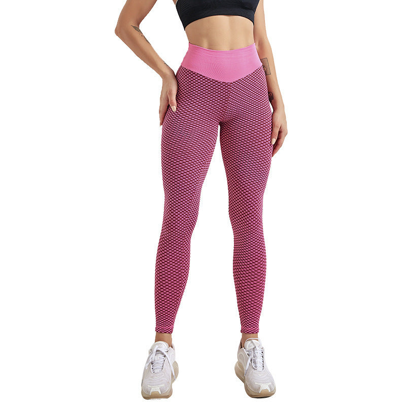 primary source  honeycomb Yoga Pants women's fitness Leggings seamless knitted pants Angelwarriorfitness.com