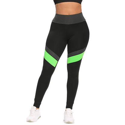 splicing contrast color sports Yoga Pants slim fit breathable Yoga Pants Set Angelwarriorfitness.com