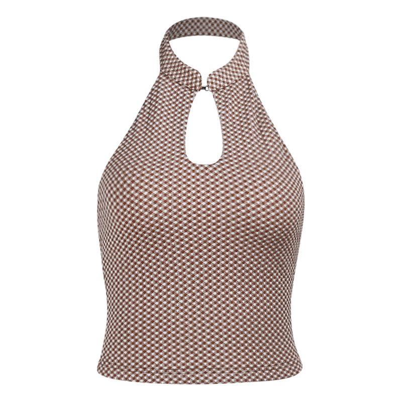 Women Sexy Floral Halter Crop Tank Angelwarriorfitness.com