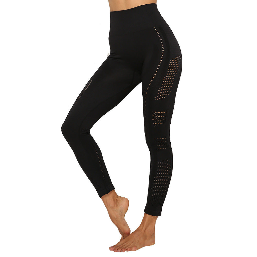 New sportswear, women's yoga clothes, leisure beauty, hollowed out hip lifting tights, outdoor fitness clothes Angelwarriorfitness.com