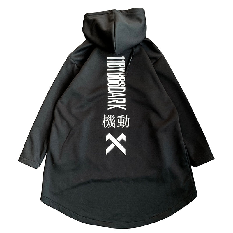 michalkova japanese sweatshirt Mens Oversize Hoodies Long Cloak Hip Hop Gothic Outwear Streetwear Coat Harajuku Style Male Tops Angelwarriorfitness.com