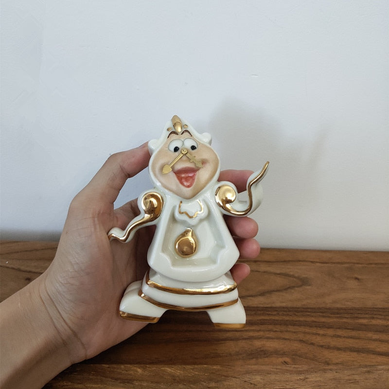 Cartoon Beauty And The Beast Teapot Mug Mrs Potts Chip Tea Pot Cup Set Cogsworth Gift 18K Gold-plated Painted Enamel Ceramic New Angelwarriorfitness.com