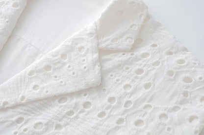 SHIRT DRESS CUTWORK EMBROIDERY White Summer Dress Angelwarriorfitness.com