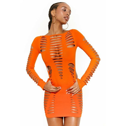 Sexy Hollow Out Dress Bodycon Backless Mini Dress Angelwarriorfitness.com