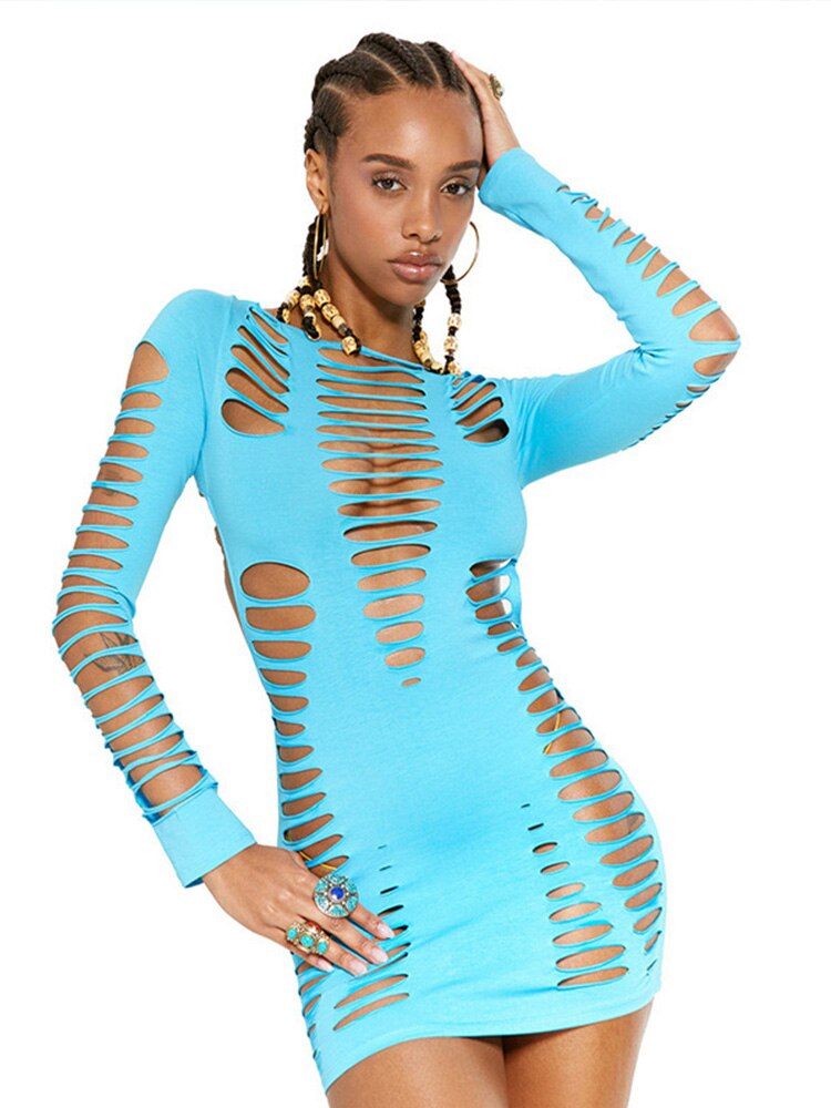 Sexy Hollow Out Dress Bodycon Backless Mini Dress Angelwarriorfitness.com