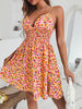 Floral Print Boho Beach Dress Sexy V Neck Mini Dress Angelwarriorfitness.com