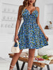 Floral Print Boho Beach Dress Sexy V Neck Mini Dress Angelwarriorfitness.com