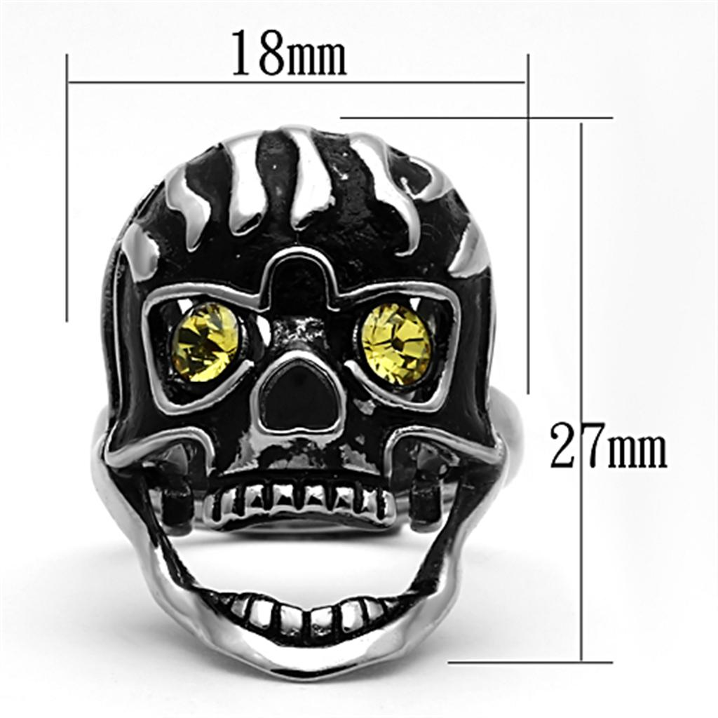 Yellow eyes skull ring Angelwarriorfitness.com