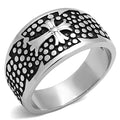 Silver Steel Cross Ring Angelwarriorfitness.com