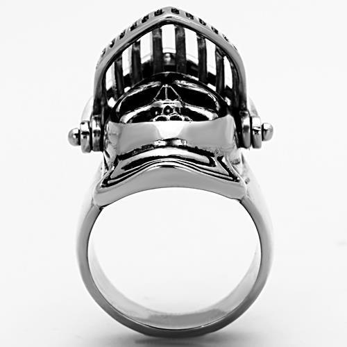 Skull in helmet  Steel Ring with No Stone Angelwarriorfitness.com