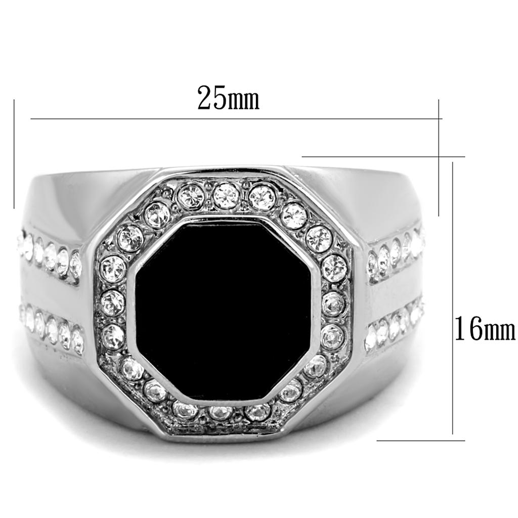 Men Stainless Steel Synthetic Crystal Rings TK2066 Angelwarriorfitness.com