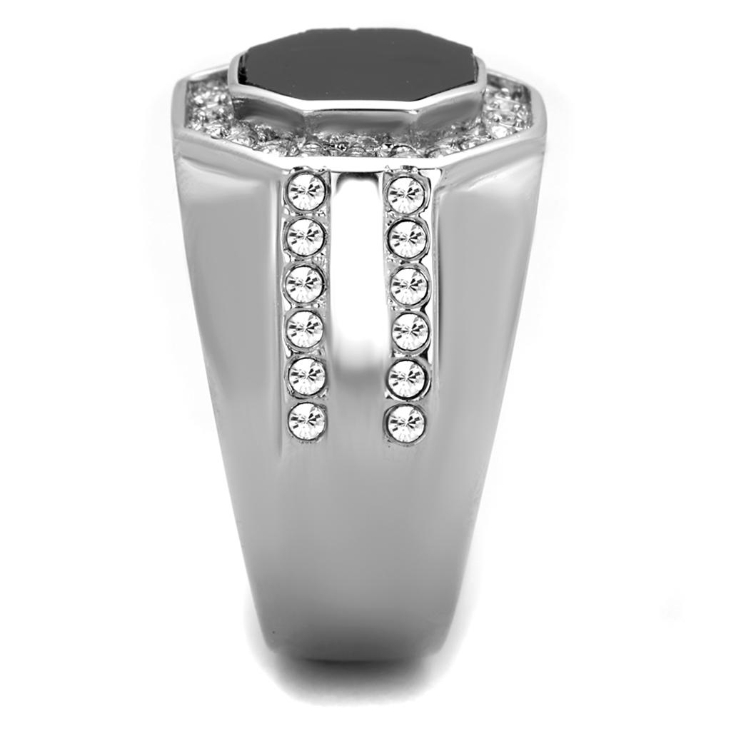 Men Stainless Steel Synthetic Crystal Rings TK2066 Angelwarriorfitness.com