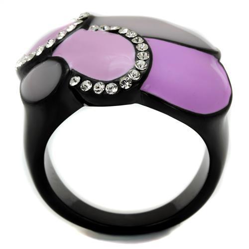 TK2215 - IP Black(Ion Plating) Stainless Steel Ring with Top Grade Angelwarriorfitness.com