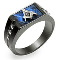 Men Stainless Steel Cubic Zirconia Rings Angelwarriorfitness.com