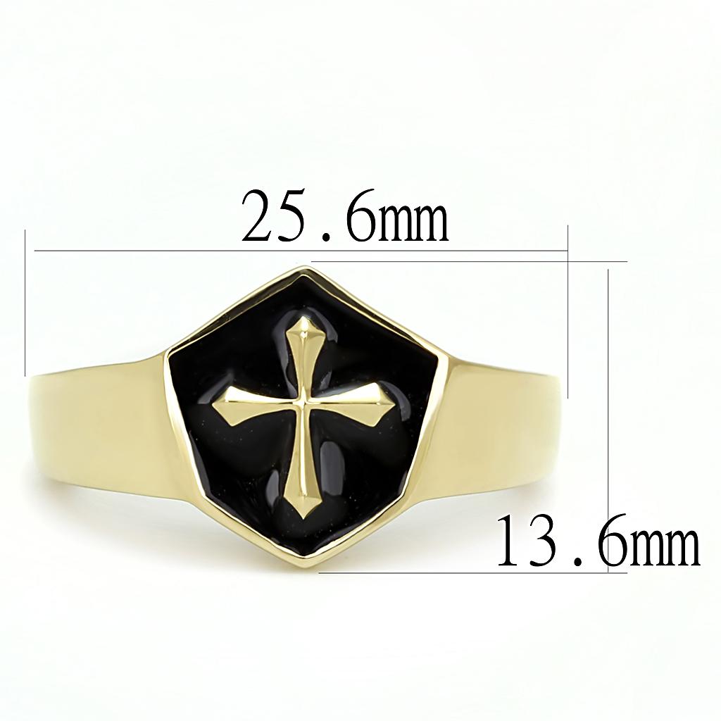 Mens Gold Cross Ring Angelwarriorfitness.com