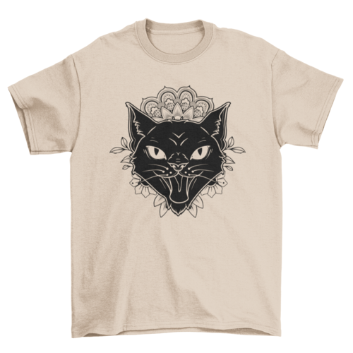 Cool Mandala cat tattoo t-shirt Angelwarriorfitness.com