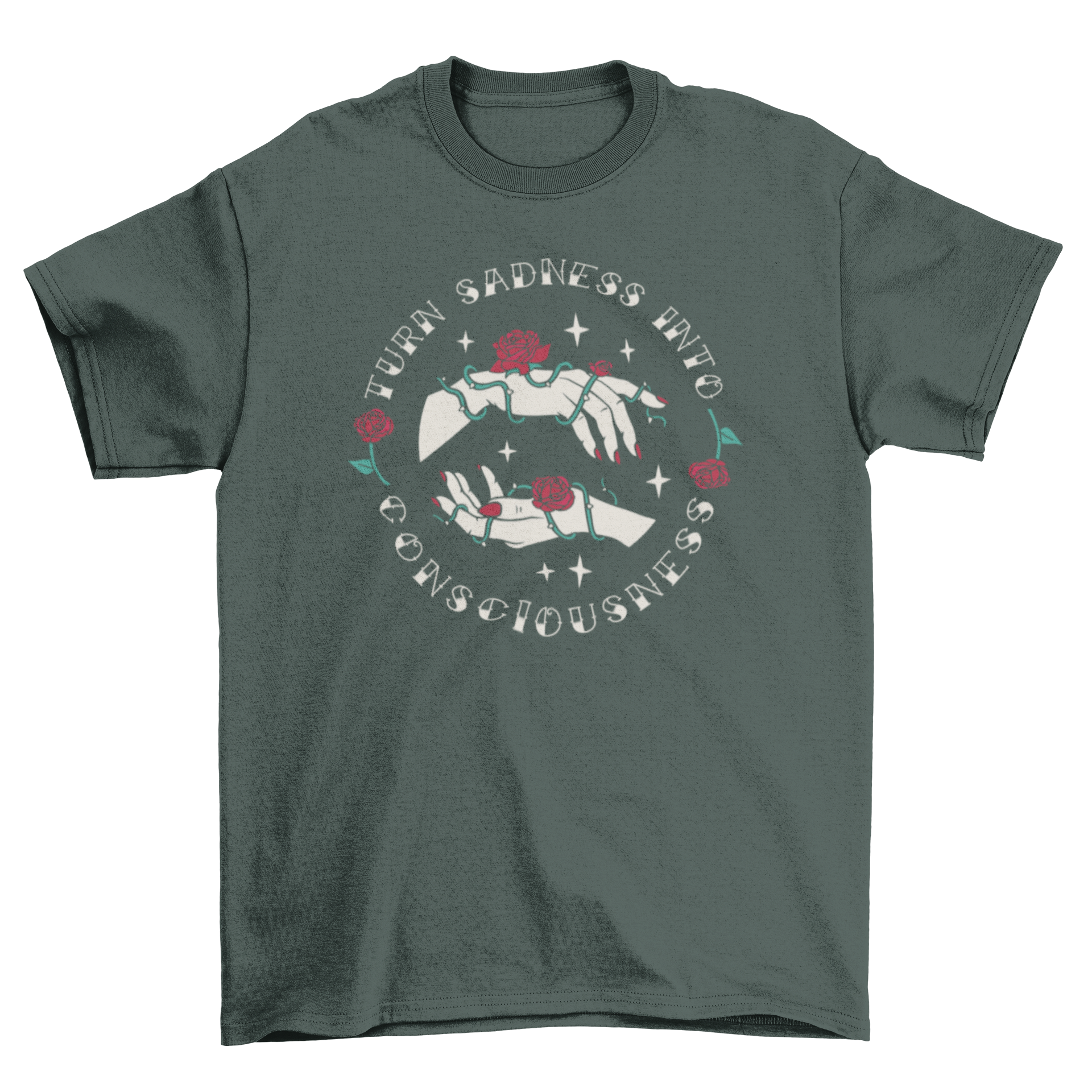 Hands with roses tattoo t-shirt Angelwarriorfitness.com