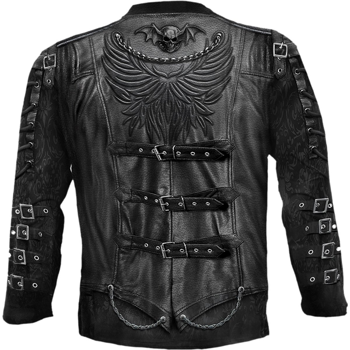 GOTH WRAP - Allover Longsleeve T-Shirt Black Angelwarriorfitness.com