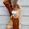 Lapel Blouse Tops And Shorts Beach Set Angelwarriorfitness.com