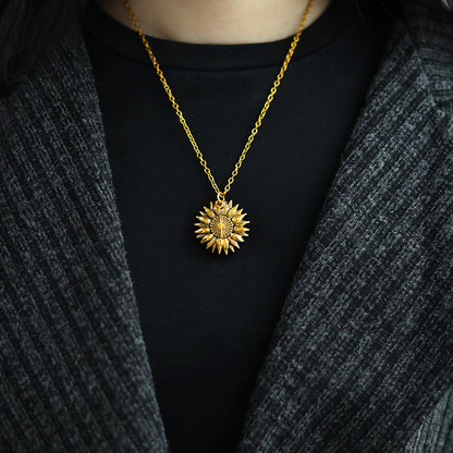 You Are My Sunshine Necklaces gold Sunflower Pendant Angelwarriorfitness.com