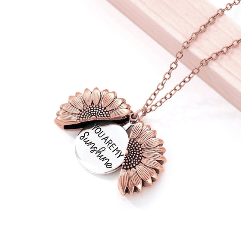 You Are My Sunshine Necklaces gold Sunflower Pendant Angelwarriorfitness.com