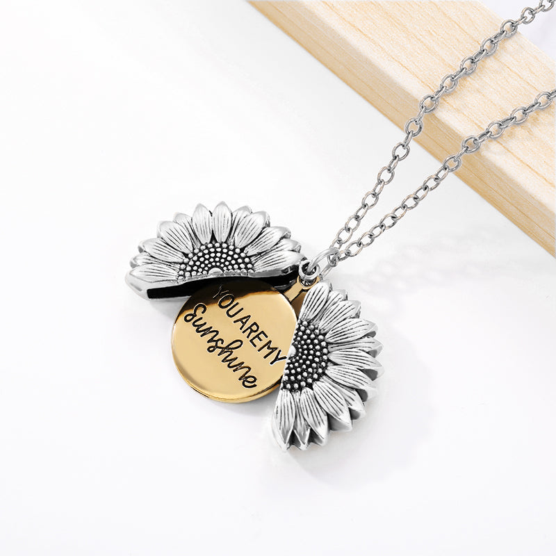 You Are My Sunshine Necklaces gold Sunflower Pendant Angelwarriorfitness.com