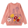 Funny Skull Crew Neck Sweater Embroidery Angelwarriorfitness.com