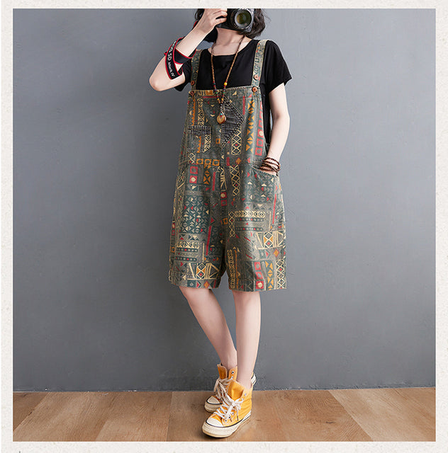 Retro Summer Shorts Jumpsuit Angelwarriorfitness.com