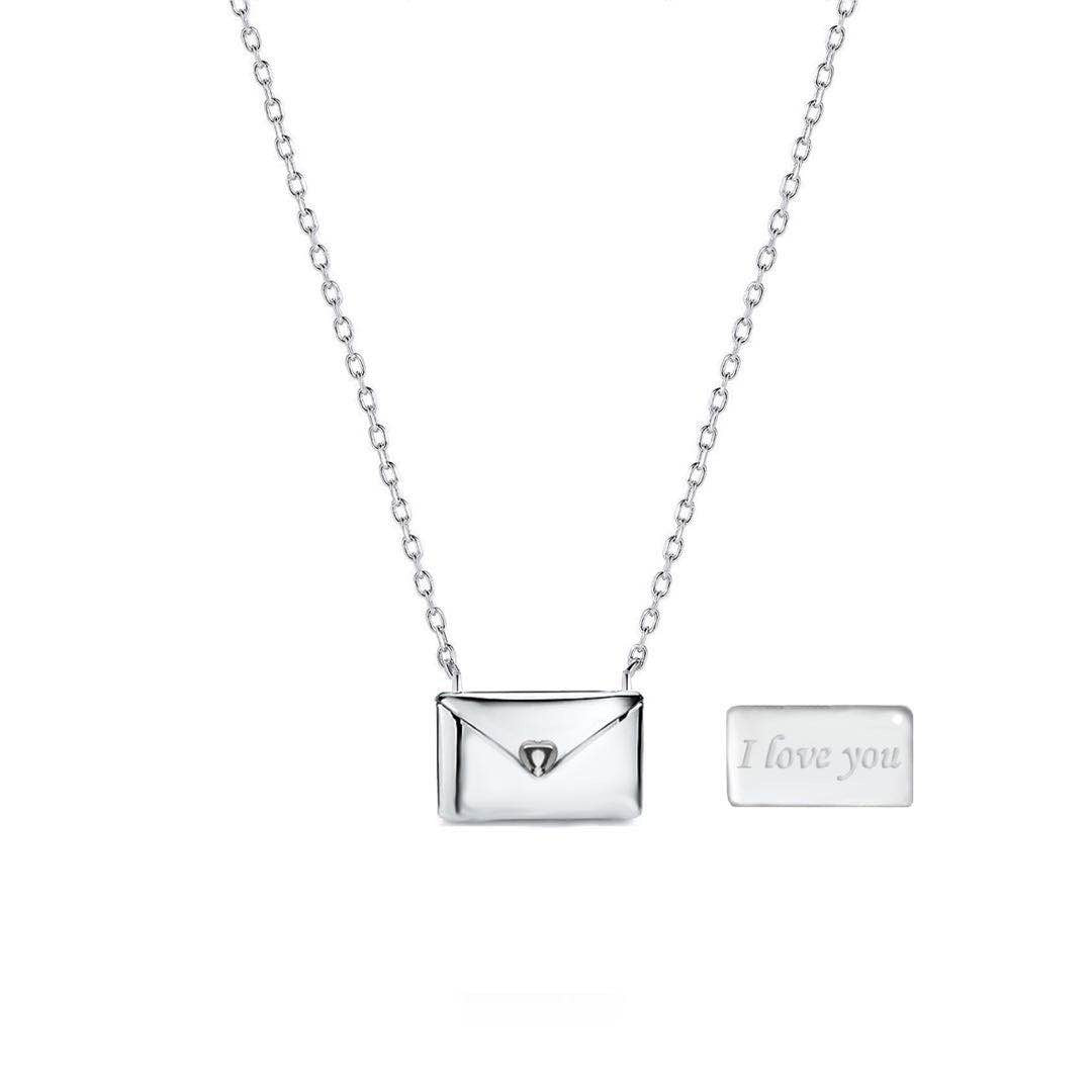 New Trendy Envelop Love Letter Silver Necklace Angelwarriorfitness.com