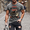 Authentic Motorcycle Printed Slim Round Neck Men's T-shirt Angelwarriorfitness.com