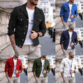 Mens Slim Fit Denim Lapel Jacket Angelwarriorfitness.com