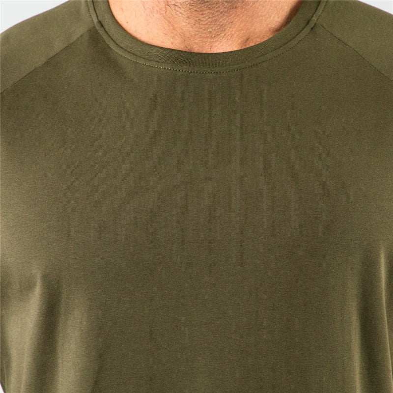 Muscular Male Brothers Workout Clothes Short-sleeved Stretch Slim Fit Angelwarriorfitness.com