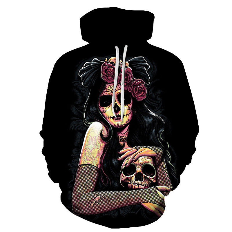 Gothic Retro Beauty Mask Skull Sweatshirt Angelwarriorfitness.com