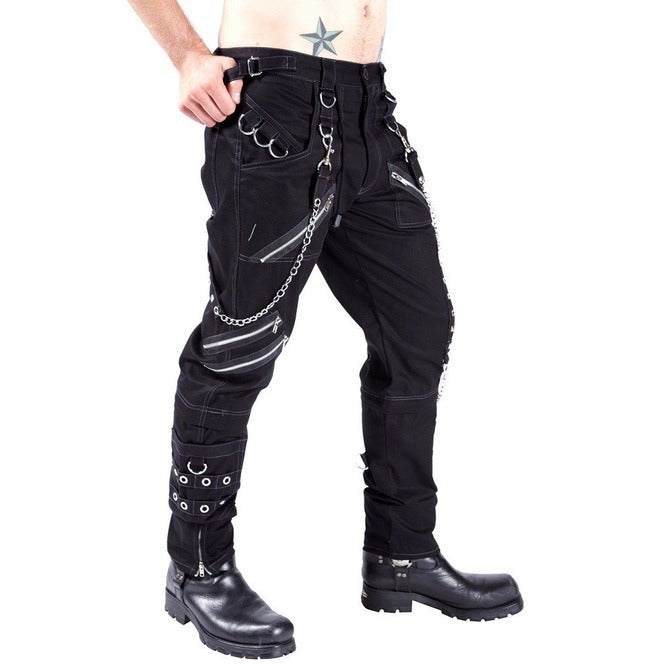 Foreign Trade Personality Casual Pants Men's Gothic Pants Punk Rock Eyelet Cargo Bondage Pants Angelwarriorfitness.com