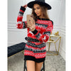 Tight-fitting Sexy Christmas Theme Jacquard Long-sleeved Knitted Dress Angelwarriorfitness.com