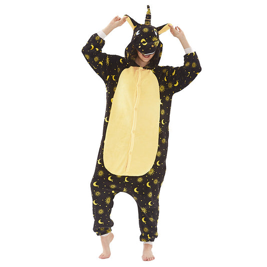 Autumn And Winter Flannel Cartoon Animal One-piece Pajamas Angelwarriorfitness.com
