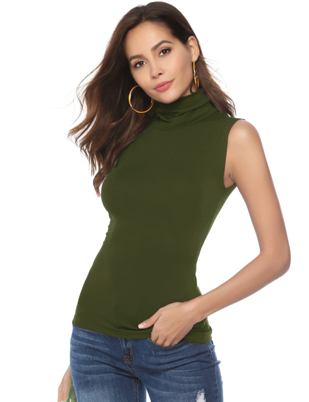Fashion All-Match Casual Ladies High Neck Top Angelwarriorfitness.com