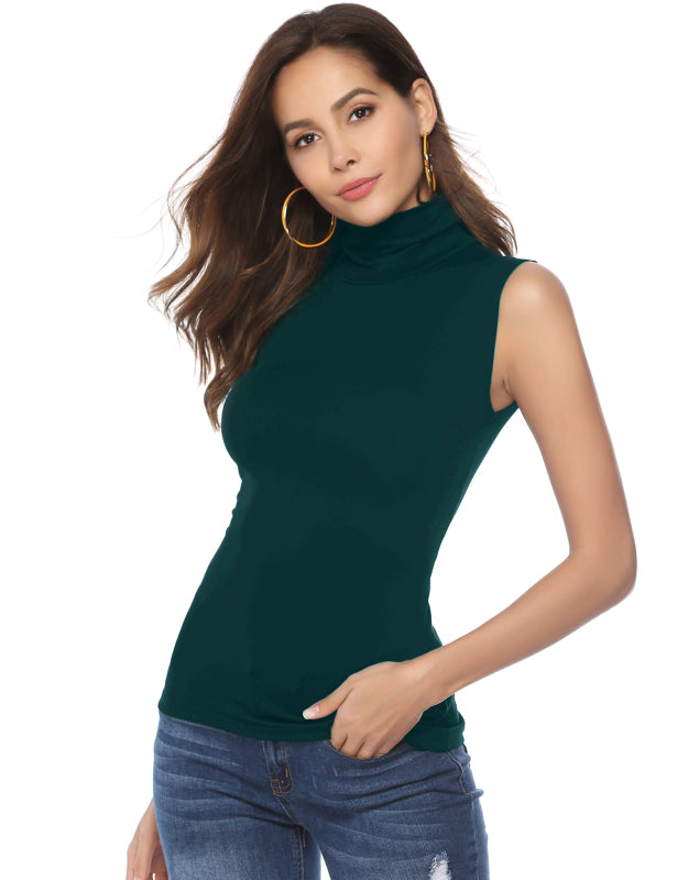 Fashion All-Match Casual Ladies High Neck Top Angelwarriorfitness.com