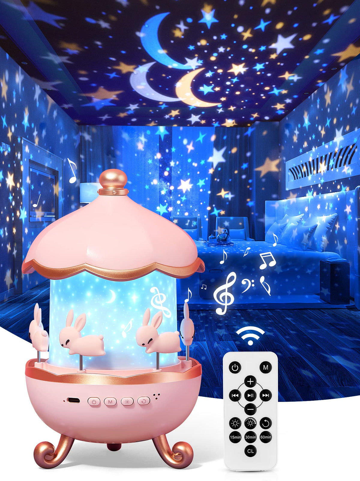 Cartoon Music Spinning Rabbit Projector Angelwarriorfitness.com
