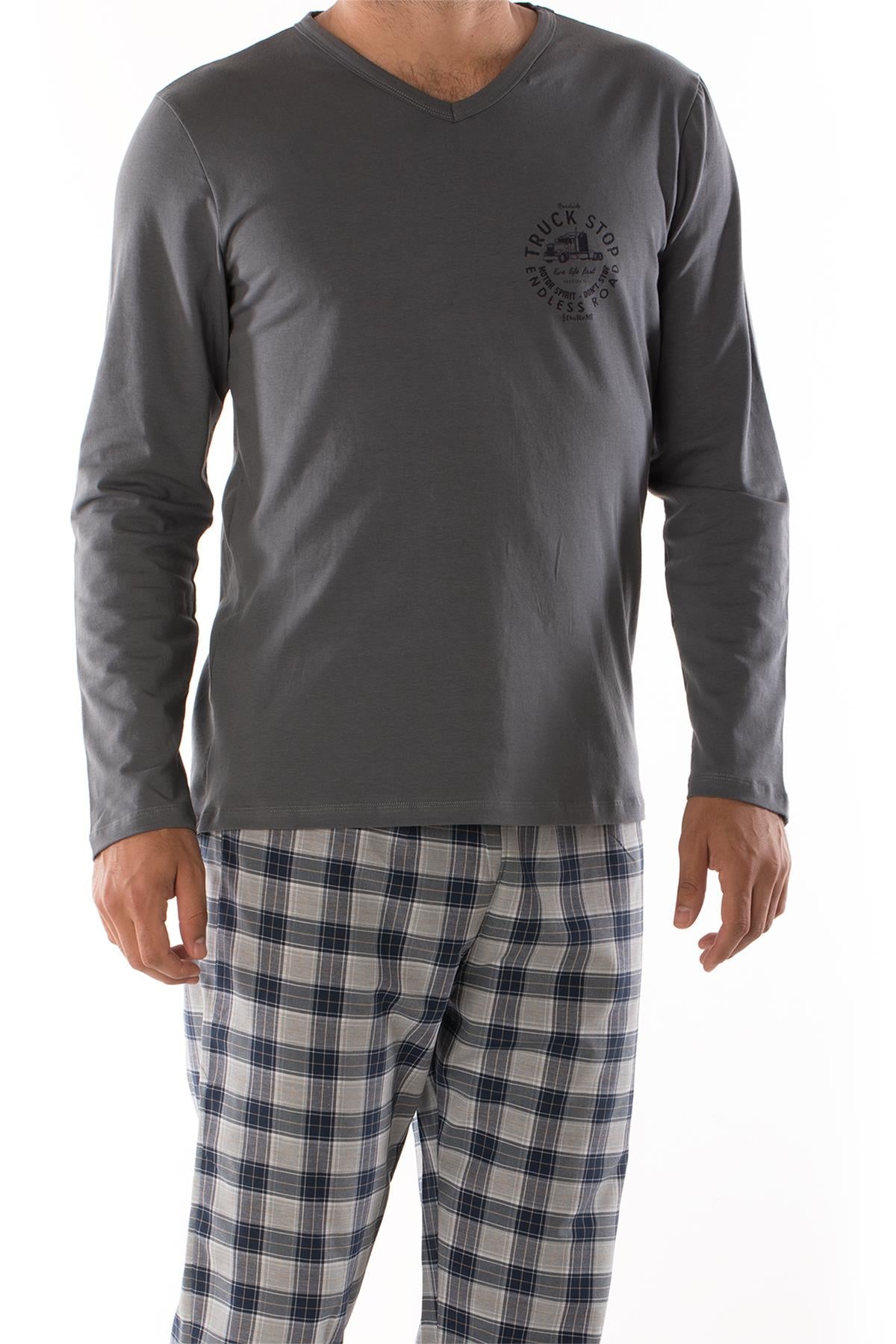 Casual Long-sleeved Men's Cotton Pajamas Suit Angelwarriorfitness.com