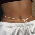 Rhinestone Wings Heart Multilayer Waist Chain Angelwarriorfitness.com
