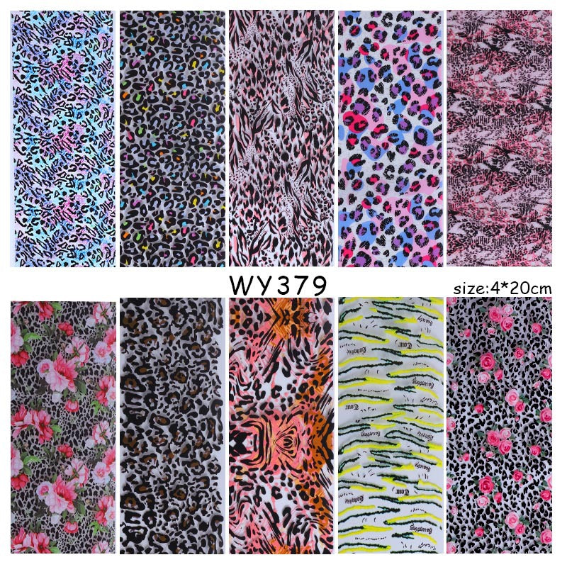 Leopard Snake Floral  Nail Art Sticker Angelwarriorfitness.com
